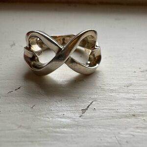Tiffany & Co Paloma Picasso Sterling Silver Double Heart Ring sz 5